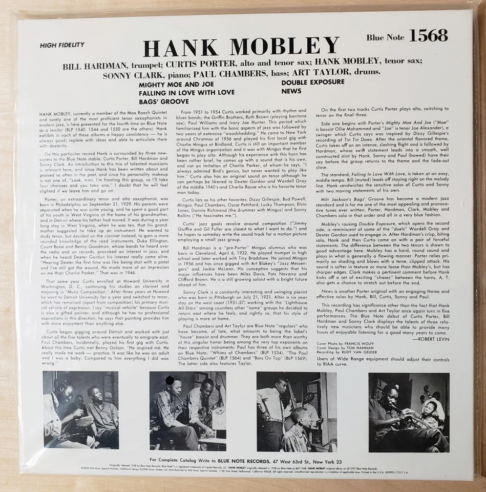 Hank Mobley-Hank Mobley Music Matters Jazz Blue Note Sealed AAA Vinyl 2X45rpm  - Image 2 of 2