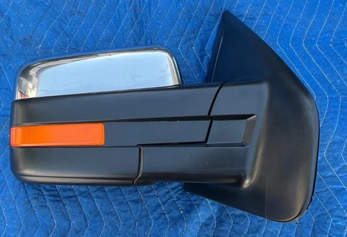 ‼️2009-2010 FORD F150 LEFT DRIVER SIDE VIEW DOOR MIRROR POWER FOLD CHROME ‼️