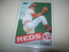 1985 TOPPS JOE PRICE AUTOGRAPH SIGNED AUTO #82 CINCINNATI REDS