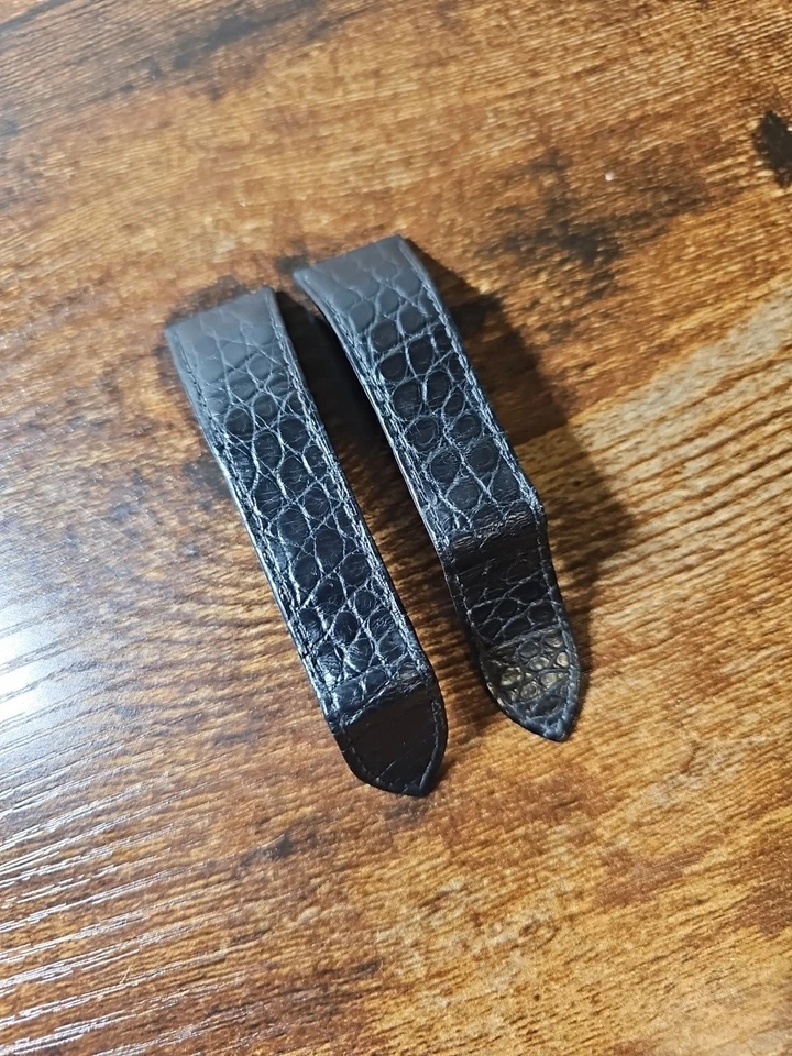 Оригинальный ремешок для часов Cartier 23/17,3 мм черная аллигаторская кожа икра KD4PJT19 - Изображение 3 из 4