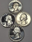 1958 Through 1961 Gem Cameo Proof Silver Washington Quarters. 4 Coins