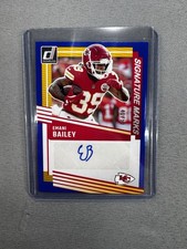 2025 Panini Donruss Emani Bailey Auto /50 Signature Marks Blue SSP Chiefs MINT