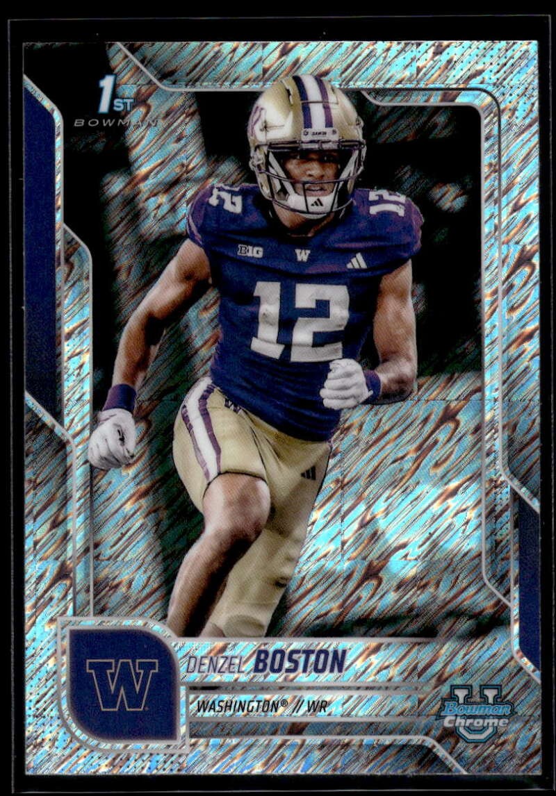 Denzel Boston 2025 Bowman University Chrome Shimmer Refractor #34