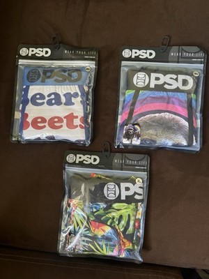 (3 Pack) PSD Men s Bright Tropical Pineapple, Rainbow Sloth, Bears Beets XL NEW