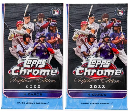 2x 2022 Topps Chrome Sapphire Baseball Factory Sealed Pack LOT - Cal Raleigh RC?