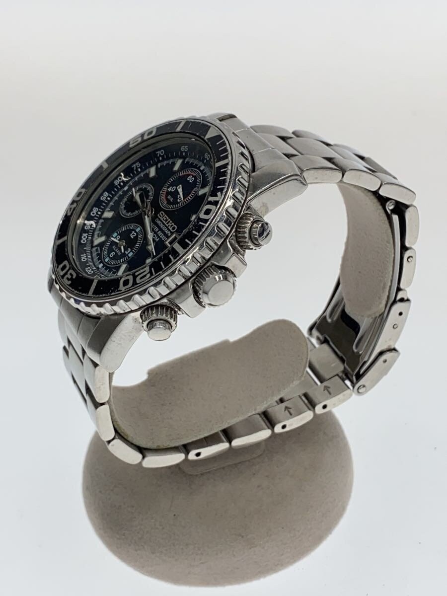 SEIKO 7T62-0CV0 BLACK DIAL QUARTZ CHRONOGRAPH ALARM MENS Used