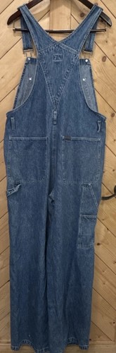 Vintage Calvin Klein Overalls Women’s L Denim Carpenter 90s Bib Wide Leg CK Y2K - Picture 5 of 11