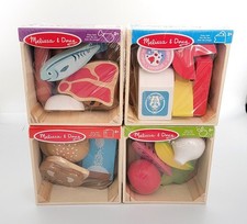 Melissa  Doug Wooden Food Groups Play Sets Ages 2 Dairy Protein Grains Produce