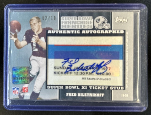 2007 Topps TX Exclusive Fred Biletnikoff Ken Stabler Super Bowl Autogramm #2/10