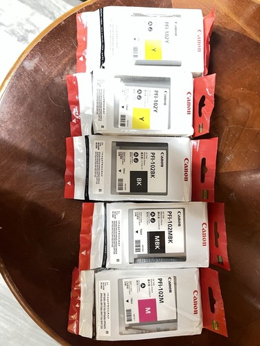 Canon PFI-102 gelb PROGRAF iPF500 iPF600 iPF700 Druckertinte Set 5 Patronen - Bild 2 von 7