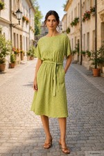 King Louie Maxi Dress Long Dress Green Beige Floral Floral Allison Pomelo 06927