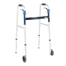 Drive Medical Aluminum 32 to 39" H Trigger Release Folding Walker up to 350 lbs