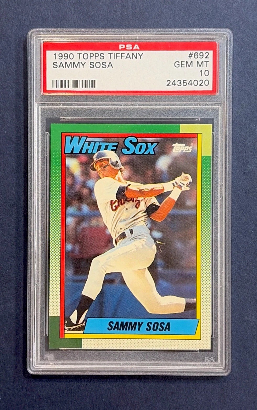Sammy Sosa 1990 Topps Tiffany #692 graded by PSA 10 GEM MINT! RC rookie