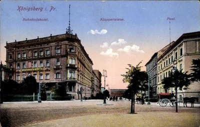 Ak Kaliningrad Königsberg Ostpreußen, Klapperwiese, Bahnhofshotel,... - 10898481