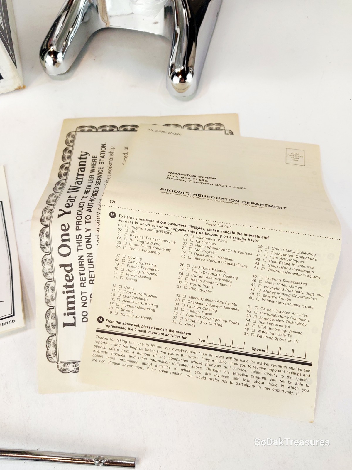 NIB Vintage Hamilton Beach Drinkmaster 730C Chrome