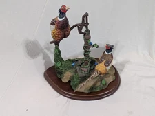 The Danbury Mint Summer Call by Nick Bibby MBI Pheasant & Wooden Base