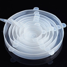 6 Silicone Stretch Lids for Bowls, Microwave Safe Food Covers, Universal Fit