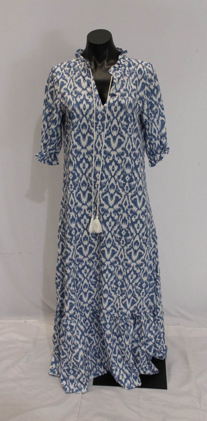 Harper & Lane Women's Tassel-Tie V-Neck Riley Floral Maxi Dress AR8 Blue Medium