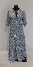 Harper & Lane Women's Tassel-Tie V-Neck Riley Floral Maxi Dress AR8 Blue Medium