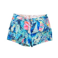 Lilly Pulitzer Callahan 5" Twill Shorts Sailboat Print Size 6, Coastal Preppy