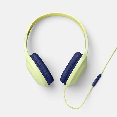 Wired On-Ear Headphones - heyday  Pastel Lime: Built-In Mic, 3.5mm Jack, Foam