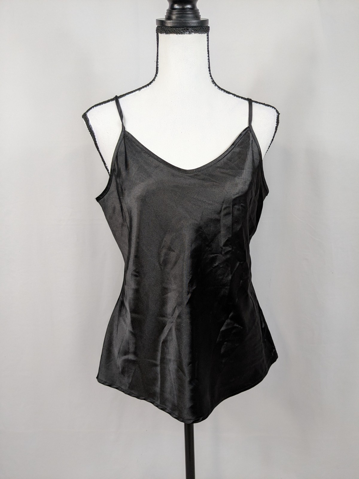 Apt 9 Black Satin Cami Top Basic Layering Sexy Wh… - image 1