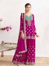 New Attractive Fancy Silk Kurta ReadyMade Palazzo With Dupatta For Women Girls