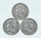 Higher Grade - 1952 1959-D 1953 Franklin Half Dollar 90% SIlver Lot *166