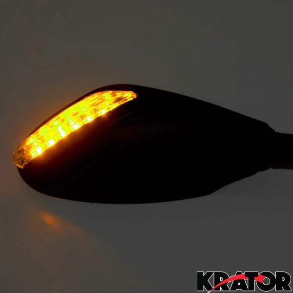 Espejos retrovisores integrados universales negros mate para motocicleta con intermitentes LED de giro Foto 4 de 4