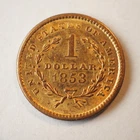1853   $1 DOLLAR LIBERTY HEAD TYPE 1 GOLD COIN **OBV SCRATCH** FREE SHIPP! C1705