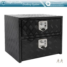 Aluminum Storage Tool Box 24"x18"x20" 2x Chain + 2x Lock For Truck Home Garage