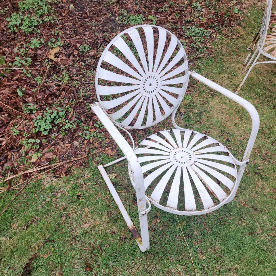  Raro ART DECO FRANCOIS CARRE GARGEN SUNBURST Silla Voladiza con Brazo de Resorte Foto 3 de 3