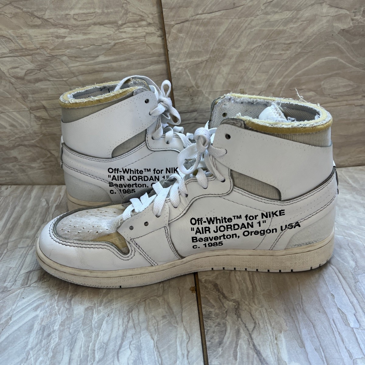Size 10 - Off White x Air Jordan 1 Retro High OG Euro White 2018