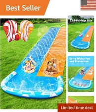 Outdoor 22.5ft Water Slide with Sprinkler  Inflatable Boards for Fun Days