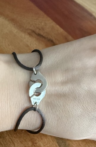 Dinh Vah Paris Menottes Dark Gray Charcoal Silk Cord Adjustable Bracelet