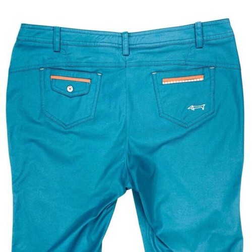 Louis Castel Cropped Golf Pants Womens 12 Teal Blue Striped Trim Outdoor Capri - 第 9/14 張圖片