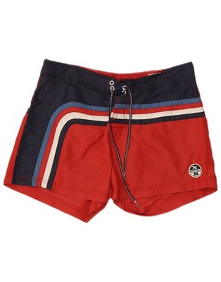 North Sails Mens Graphic Swimming Shorts Medium Red Colourblock Polyamide GV04