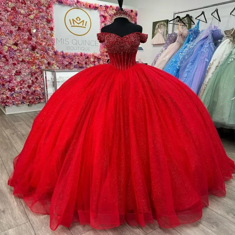 Vestido de Quinceañera Vestido de Baile Vestido con Cuentas 15 De Anos Dulce 16 Fiesta de Cumpleaños