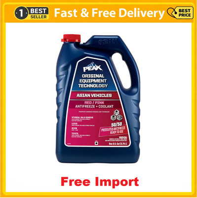 PEAK OET Antifreeze Coolant 50/50 Prediluted for Asian Vehicles - Red/Pink NEW