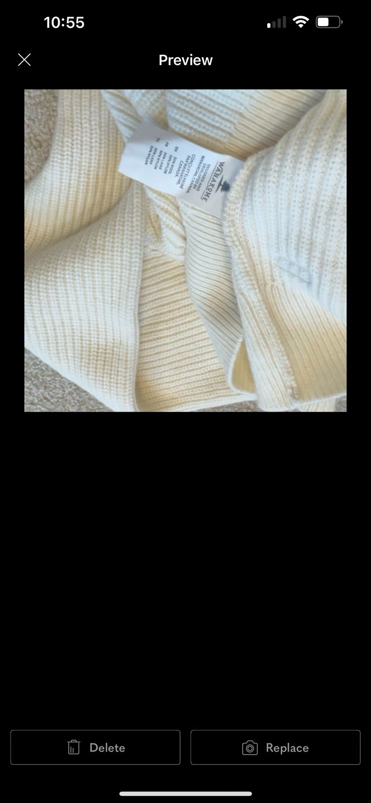 Wanakome Star Sweater 1/4 Zip Off Winter White  Size Large Cream