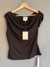 REFORMATION BELLE Knit Top Black Slim Fit Jersey Choose Size Small or Medium