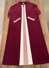 Vtg Jc Penny Robe Lounger Housecoat Velour Maroon Pink Womens Size 44 Half Zip