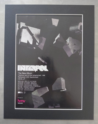 Interpol 2010 UK Tour Promo Original Tour Advert Mounted 14x11''