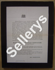 Death notice Mr. Alphonse Jean Marie François CAQUET D AVAIZE 1884 Lyon