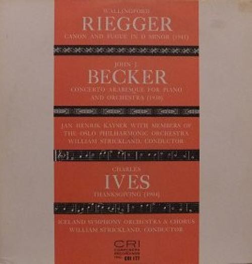Wallingford Riegger / John J. Becker / Charles Ives - Jan Henrik Kayser & Oslo F