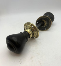 1 Pair Original Reclaimed Art Deco 1920`s 30`s Hardwood Door Knobs Handles