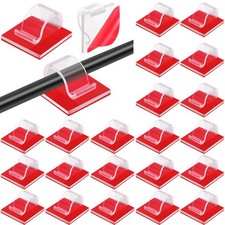 60 Pieces Mini Cable Clips Adhesive Light Clips Light Hooks Wire Cable Organi...