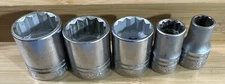 Vintage Indestro Select 5 Socket Lot 12-Point 1/2" Drive