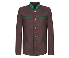 Brown German Bavarian Jacket Austrian Traditional Tyrol Loden Blazer Wool Jacket