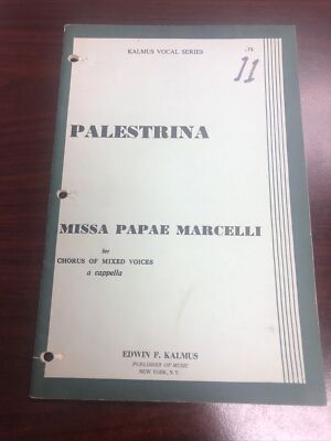 Palestrina Missa Papae Marcelli for Chorus of Mixed Voices Sheet Music